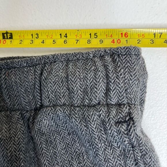 Pacsun Elastic Herringbone Trouser Tie Waist Charcoal Slim Pant Men Size Medium - Picture 10 of 14